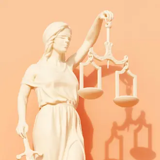 Lady justice statue with scales and sword 