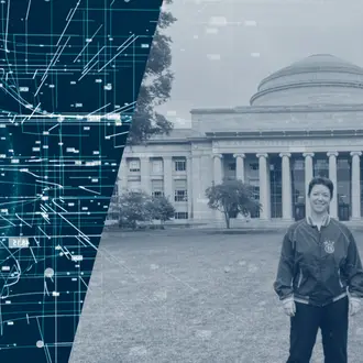 Jennifer Turliuk standing in front of the MIT Dome