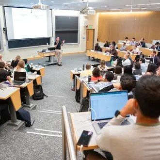 Classroom full of students during a lecture