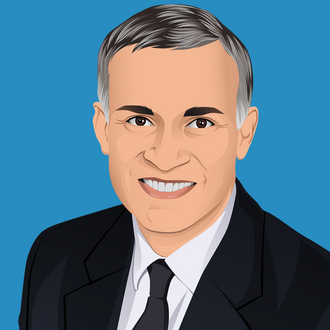 Illustration of smiling man in suit and tie