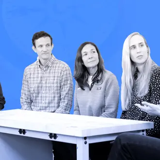 MIT Trust Center for Entrepreneurship entrepreneurs in residence: Jenny Larios Berlin, Chris Moses, Susan Neal, Devon Sherman Daley, and Macauley Kenney (left to right)