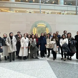 Group photo of students smiling