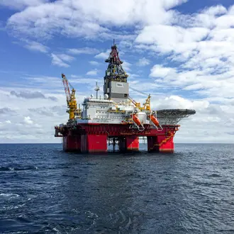 Oil rig in the middle of the ocean 