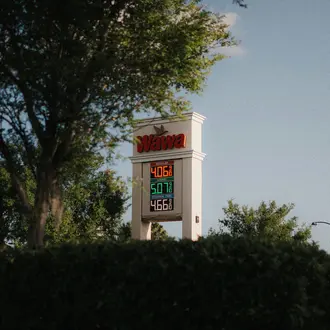 Wawa Gas Station Prices on Sign in USA