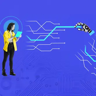 A person uses a chain of artificial intelligence