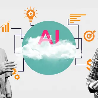 Bill Aulet and Jennifer Larios Berlin with AI imagery