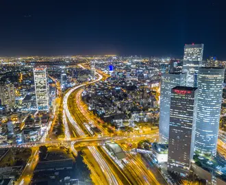 City at Night, Tel-Aviv-Yafo, Israel