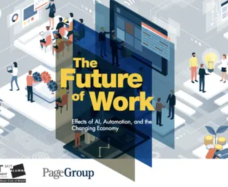 Logo with sponsors of the Future of Work Brazil conference.