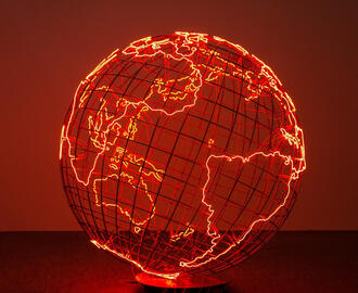 Red neon globe