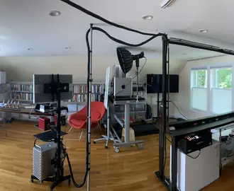 Sean Willems home teaching studio designed to enhance virtual learning during COVID.