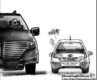 Breaking through Gridlock cartoon