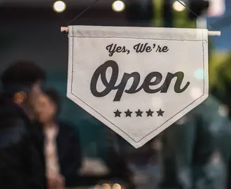 Sign in window that says yes we're open