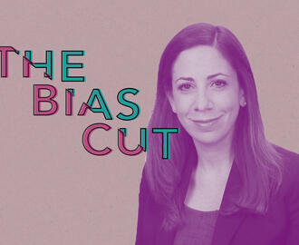 Samantha Joseph, an advisor at the department of agriculture, smiles, and the words The Bias Cut diagonally appear on over the image