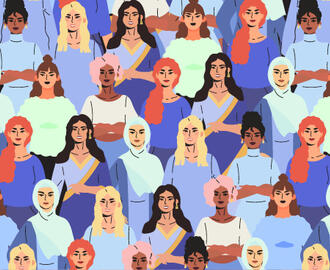Illustration of a group of diverse women