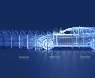 An illustration of a car in motion blur
