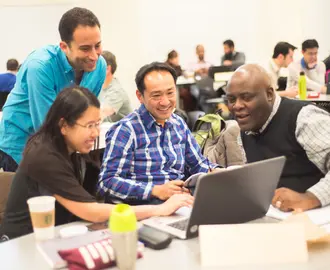 Students working together