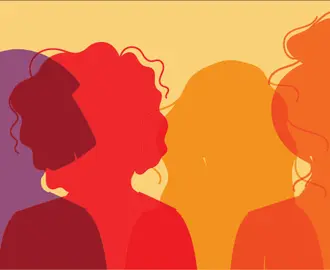 Colorful silhouettes of women