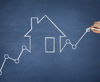 Chalk board drawing of graph and house