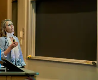 Catherine Wolfram in the classroom 