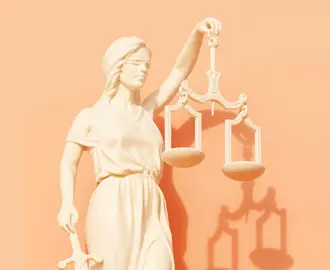 Lady justice statue with scales and sword 