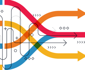 Image of overlapping arrows pointing to the right.