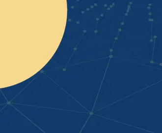 Large blue graphic of digital wave