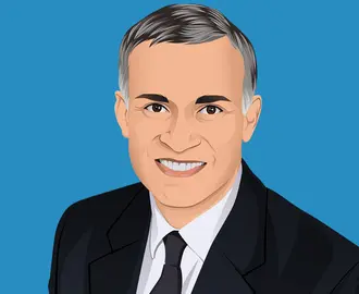 Illustration of smiling man in suit and tie