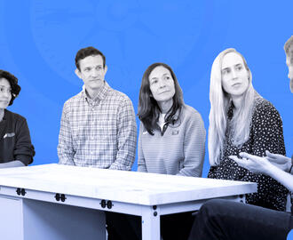 MIT Trust Center for Entrepreneurship entrepreneurs in residence: Jenny Larios Berlin, Chris Moses, Susan Neal, Devon Sherman Daley, and Macauley Kenney (left to right)