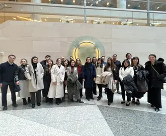 Group photo of students smiling
