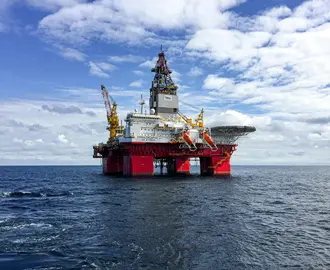 Oil rig in the middle of the ocean 
