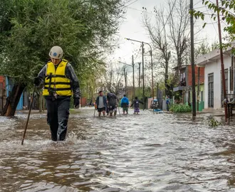 Flood Rescue Operation in Buenos Aires Street