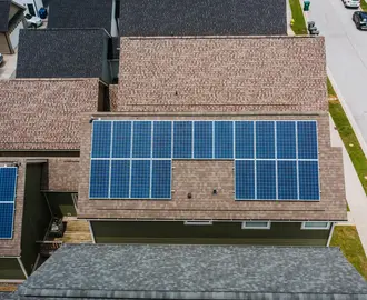 Solar panels on a home rooftop
