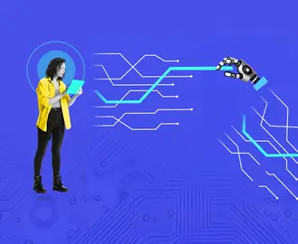 A person uses a chain of artificial intelligence