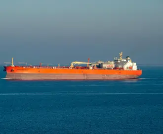 LNG Carrier Ship at Sea on Clear Day