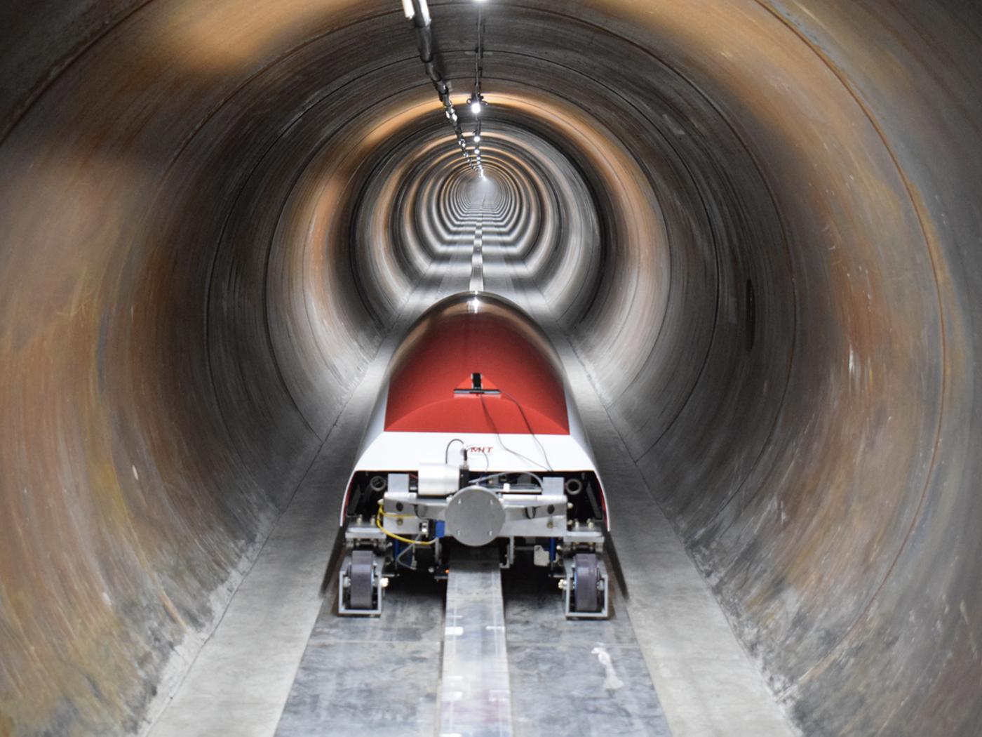 MIT team successfully launches hyperloop pod. Pod in tunnel at 250 MPH