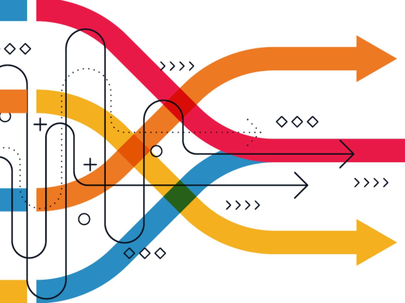 Image of overlapping arrows pointing to the right.