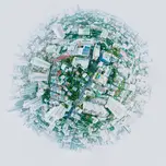 A circular view of a metropolis