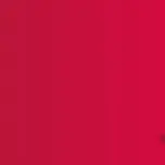 Woman walking across red background looking ver her shoulder and smiling. 