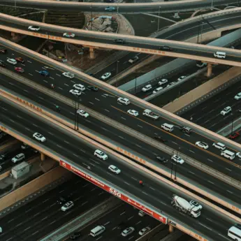 Busy freeway, transportation