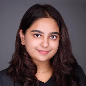 Woman poses for headshot