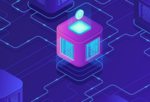 Illustration of blockchain and a cryptocurrency token