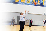 Former President Obama playing basketball