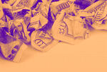 Crumbled up US currency bills