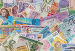 A pile of global currency