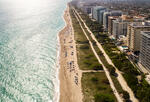 photo of a Miami beach from above