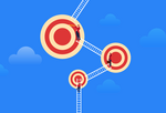 Businesspeople climbing to targets illustration