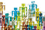 Illustration of pixelated robots