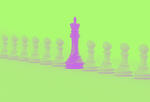 An illustration of a series of chess pawns, with a king piece in the middle, conveying a sense of leadership and responsibility.