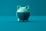 Piggybank wearing a face mask representing financial impact of COVID-19