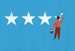 Illustration of someone painting stars on a wall